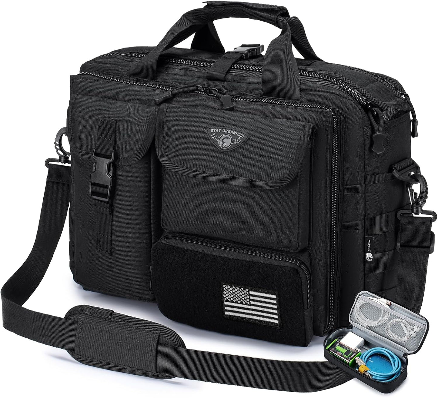 Stypos Tactical Laptop Bag for Men,14inch/15.6inch/17.3inch Messenger Bag Military Shoulder Bag,Flight Work Bags for Pilots
