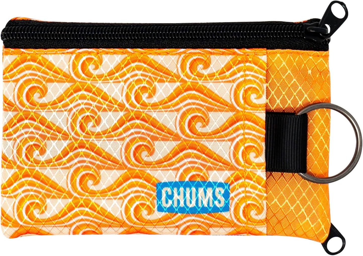 Chums Surfshorts Wallet - Lightweight Slim Wallet w/ RFID Blocking Card - Zippered, Minimalist Wallet w/Key Ring - Patterns