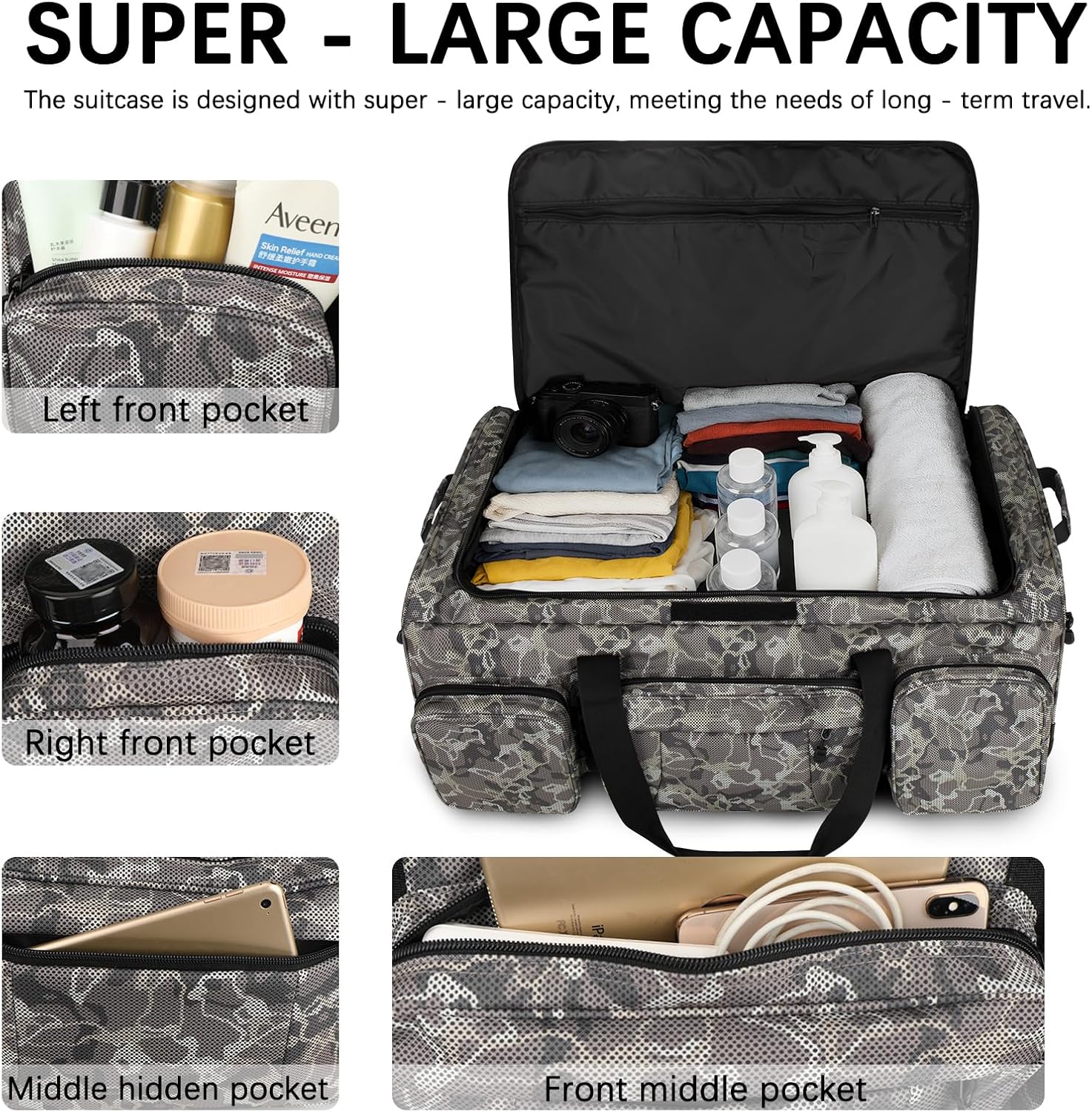 Rolling Duffle Bag with Wheels, 120L Military Luggage Bag for Travel,Large Tactical Heavy Duty