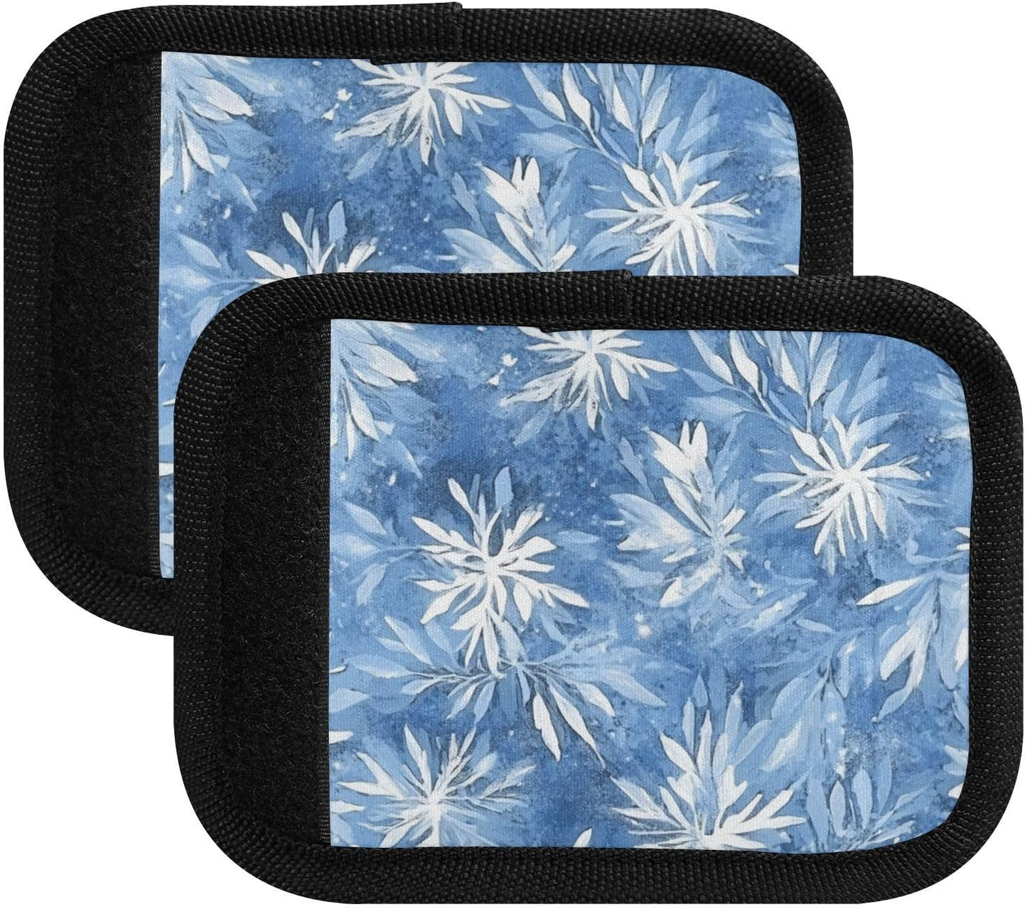 Blue Snowflake 4 Pack Luggage Handle Wraps Covers for Suitcase Identifiers Bag Tags Travel Accessories