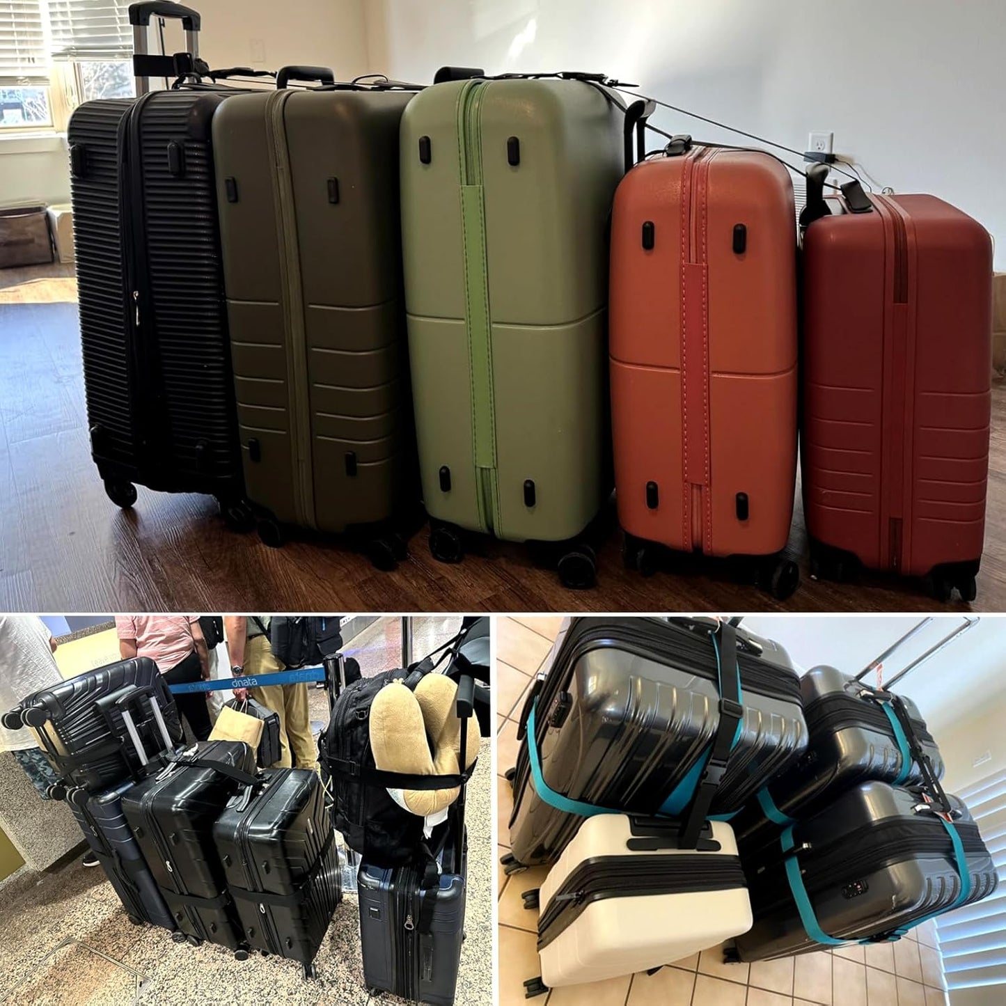 Luggage Straps for Suitcases TSA Approved, Travel Accessories to Connect Two Suitcase, Add Bag