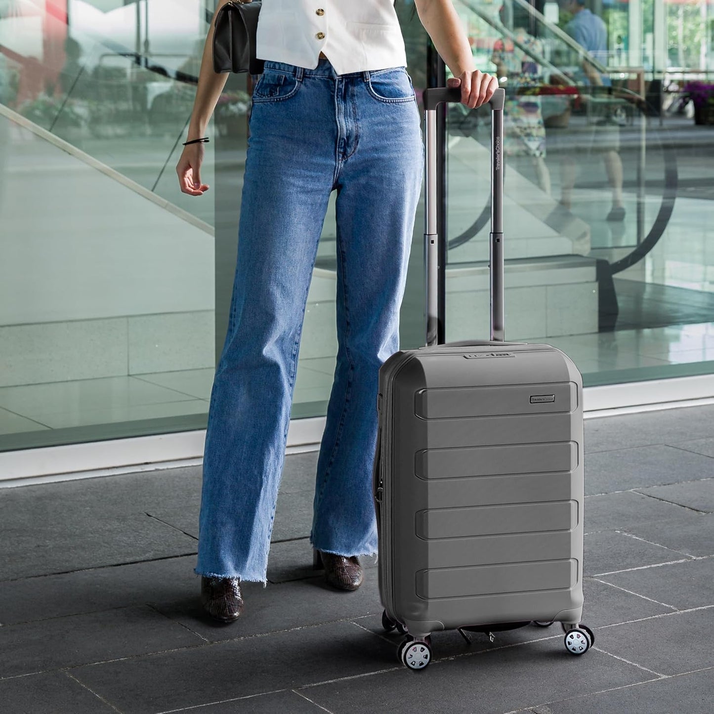 Traveler's Choice Pagosa Indestructible Hardshell Expandable Spinner Luggage, Gray, 3-Piece Set