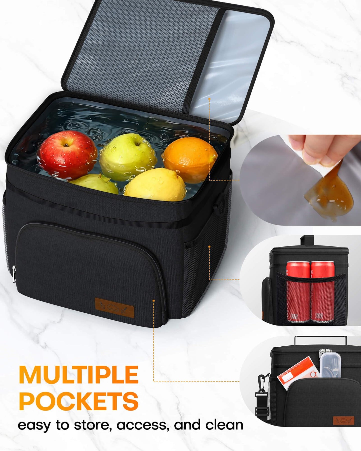 HOTOR Insulated Lunch Box Men Women Leak-Proof Cooler Lunch Bag 9L