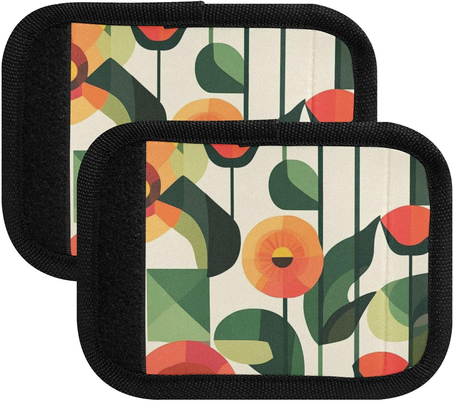 Modern Poppy Flowers 2 Pack Luggage Handle Wraps Covers for Suitcase Identifiers Bag Tags Travel Accessories