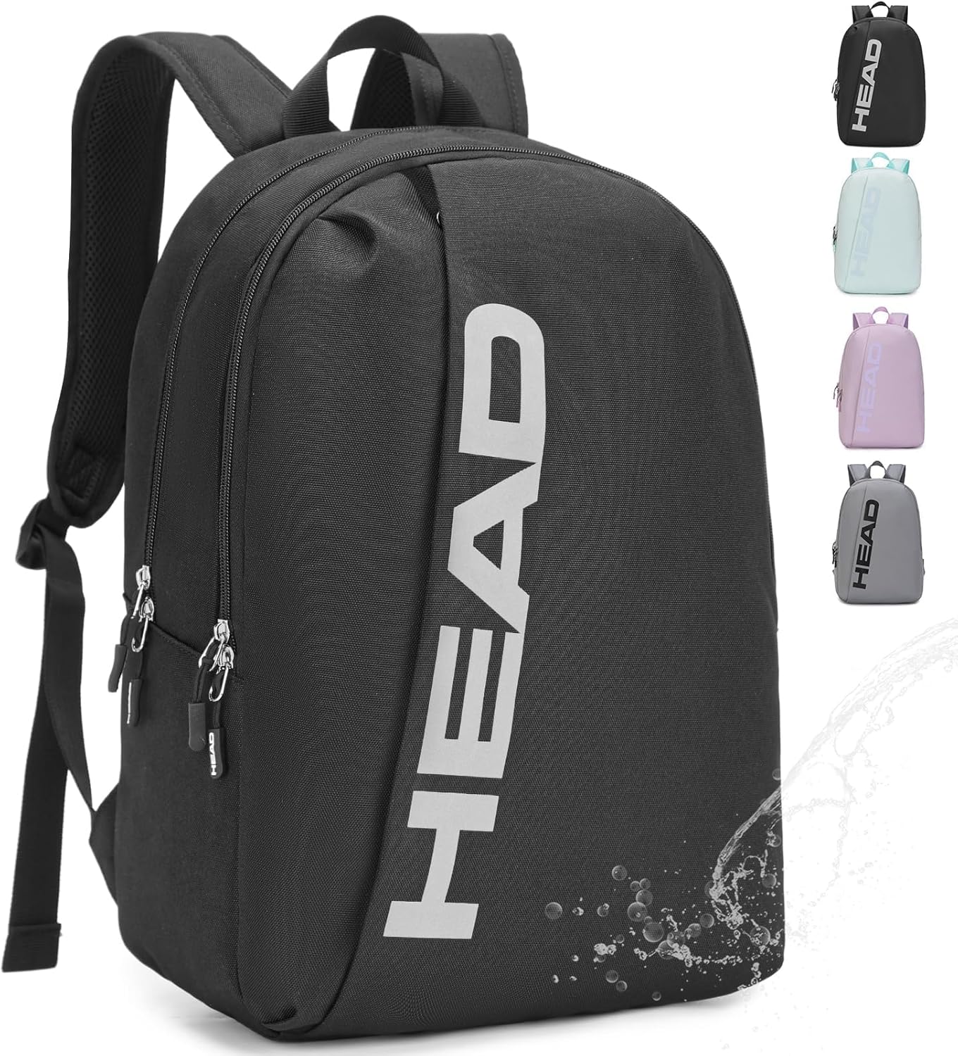HEAD Waterproof Sports Gym Backpack for Women & Men, Large Casual Daypack Travel Backpacks for