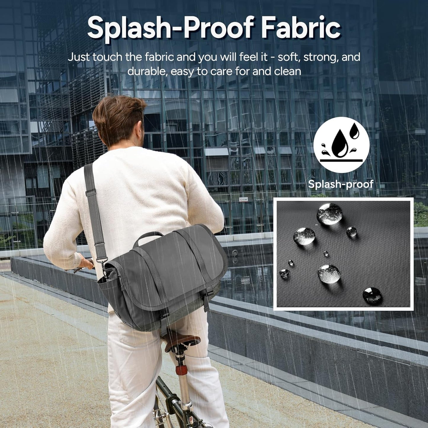 Expandable Messenger Bag Fit 16" Laptop for Men Women Work College Office Computer