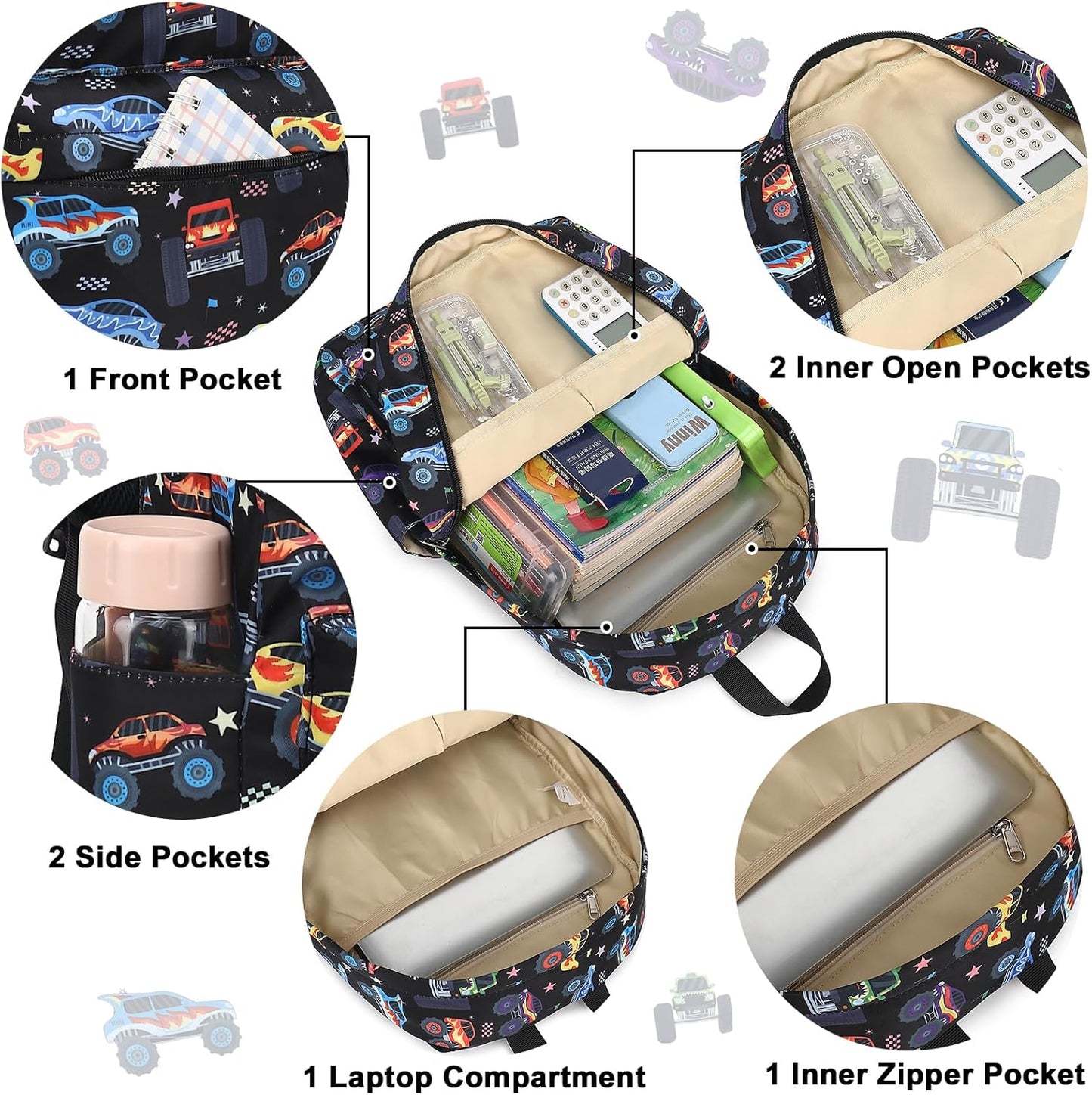 CAMTOP School Backpack for Kids Girls Boys Backpacks with Lunch Box Kindergarten Elementary BookBag Set for Age 4-10