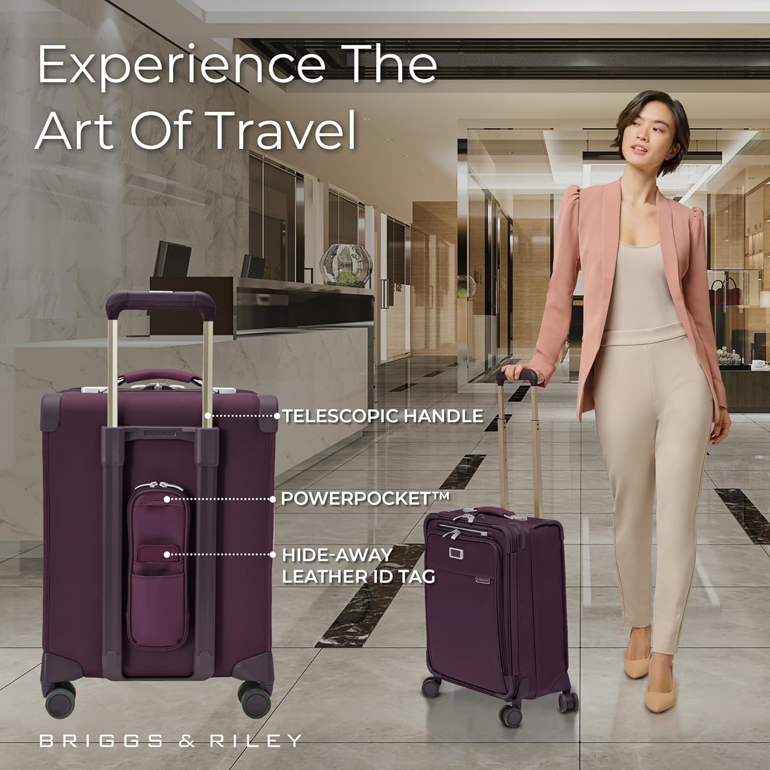 Briggs & Riley 21" Global Carry On Expandable Spinner - Luggage for International Travel, Suitcases