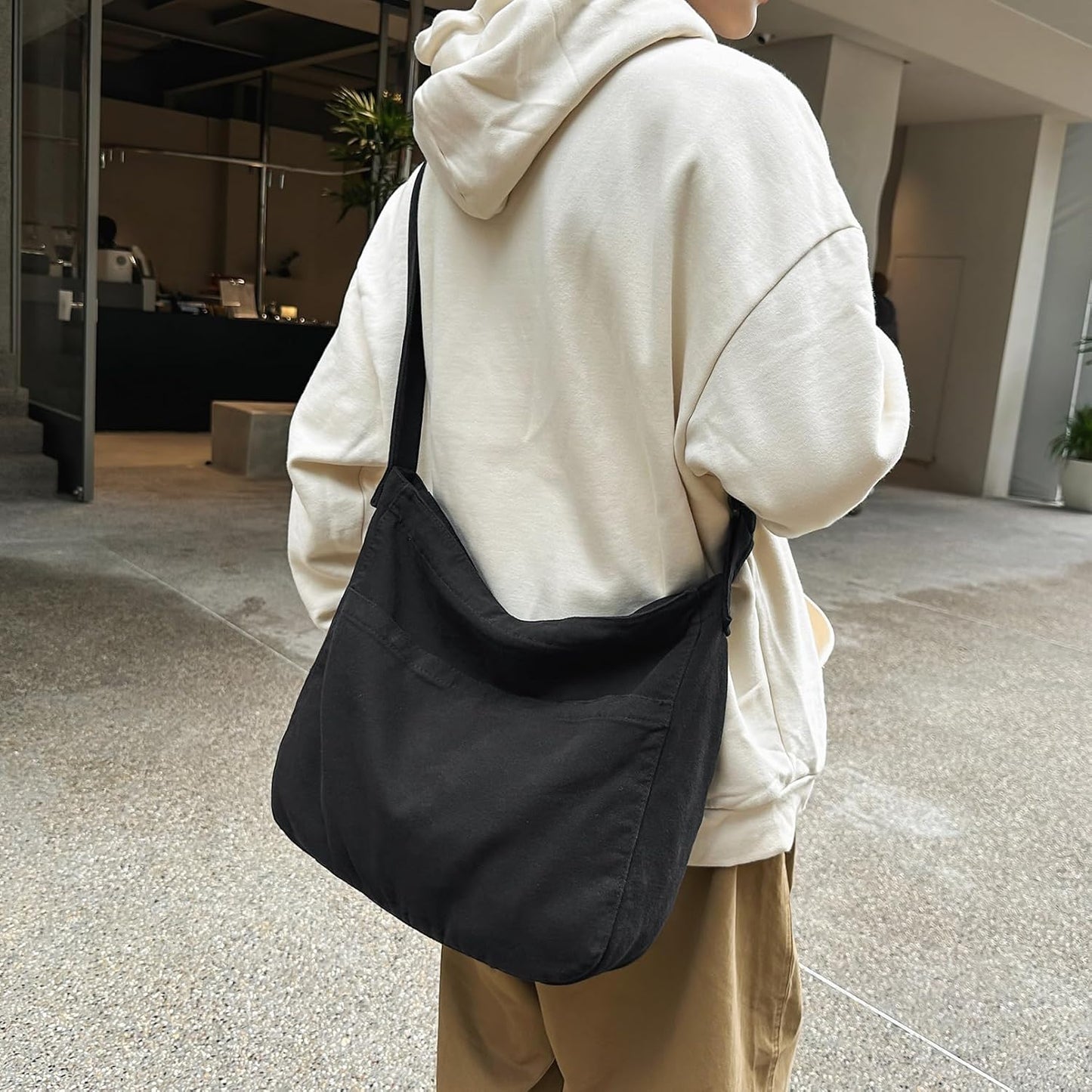 Canvas Messenger Bags for Women Crossbody Bag for School Hobo Men Cute Large Shoulder Lightweight Tote