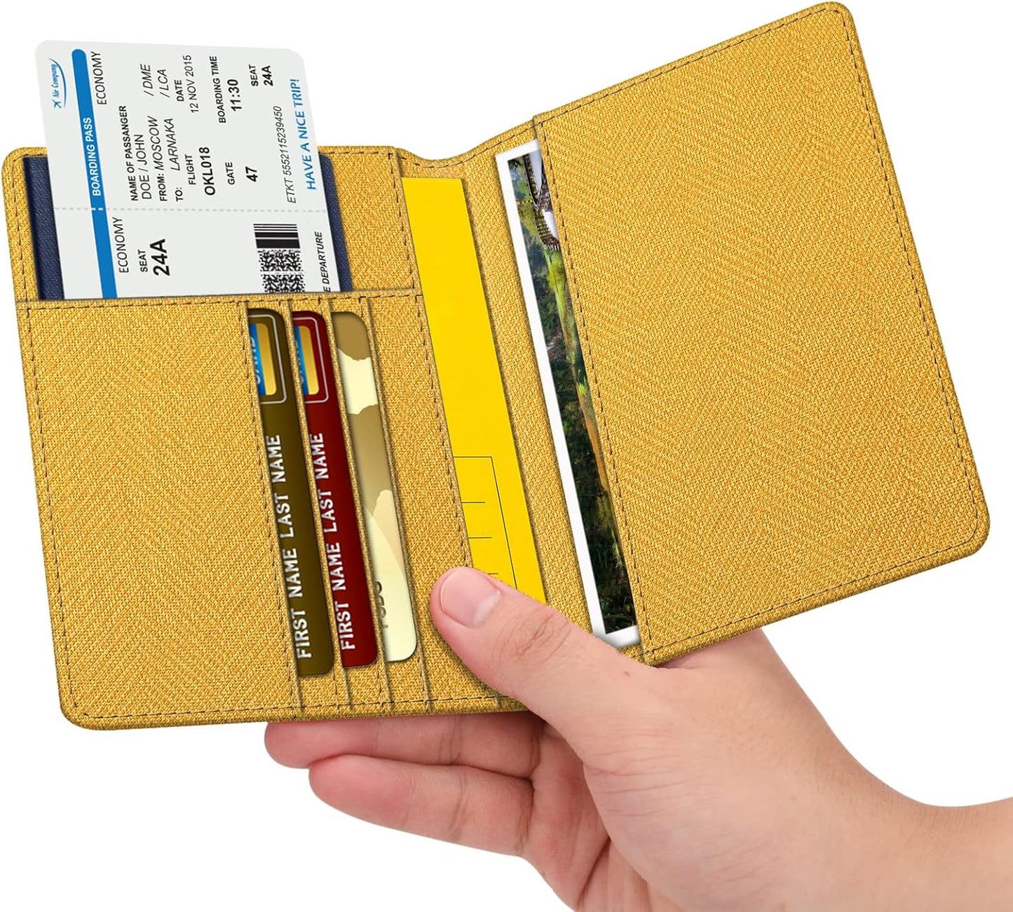 FINTIE Passport Holder, Slim Travel Wallet RFID Blocking Card Case Cover Passport Cover Protector Essentials with Credit Card Slots for Women/Men