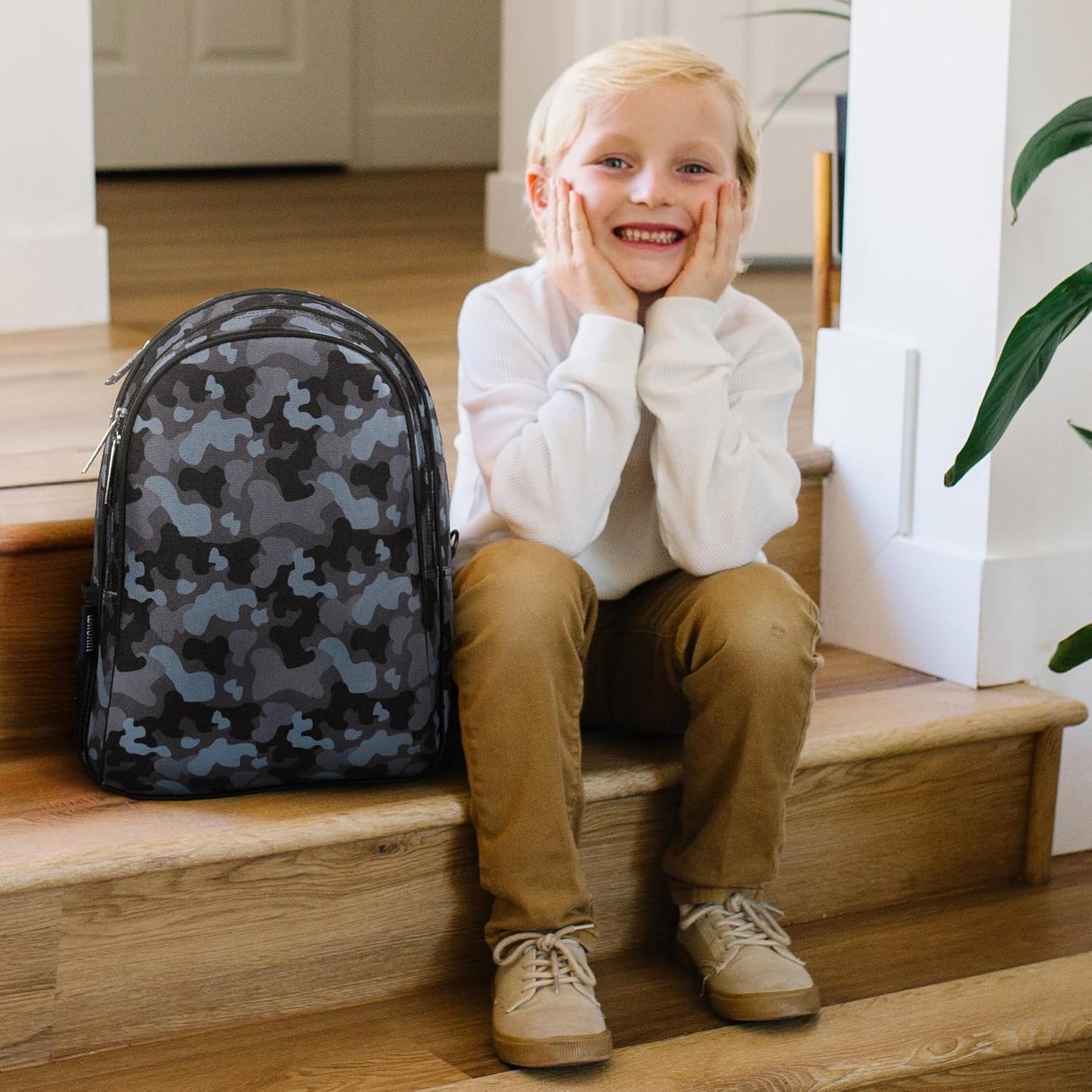 Wildkin 15-inch Kids Backpack – Durable, Padded, Adjustable for School & Travel - Black Camo