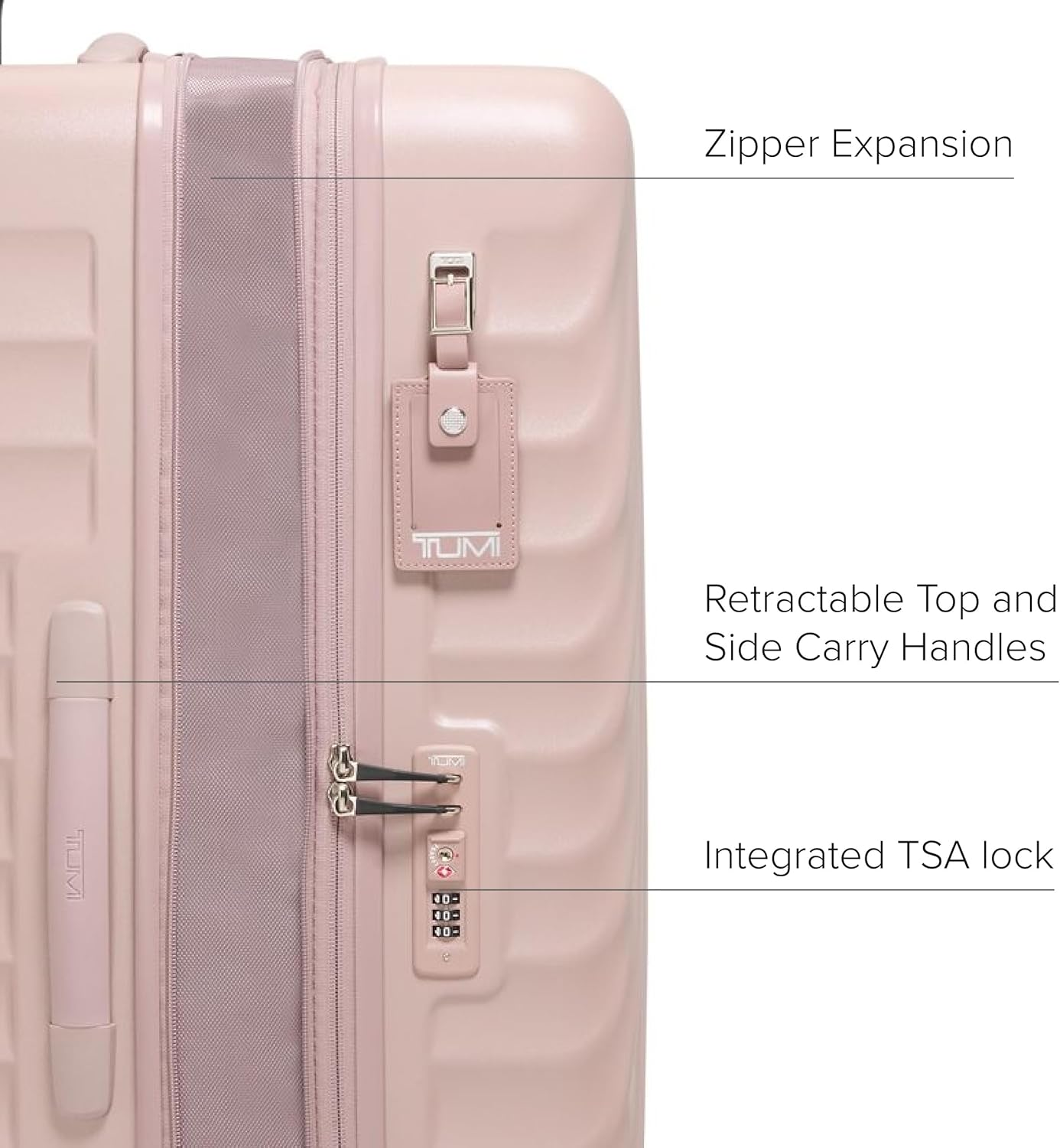 TUMI - 19 Degree Extended Trip Expandable 4 Wheel Packing Case - Durable Hard Shell Zipper Expansion Checked Bag - Suitcase - Mauve Texture