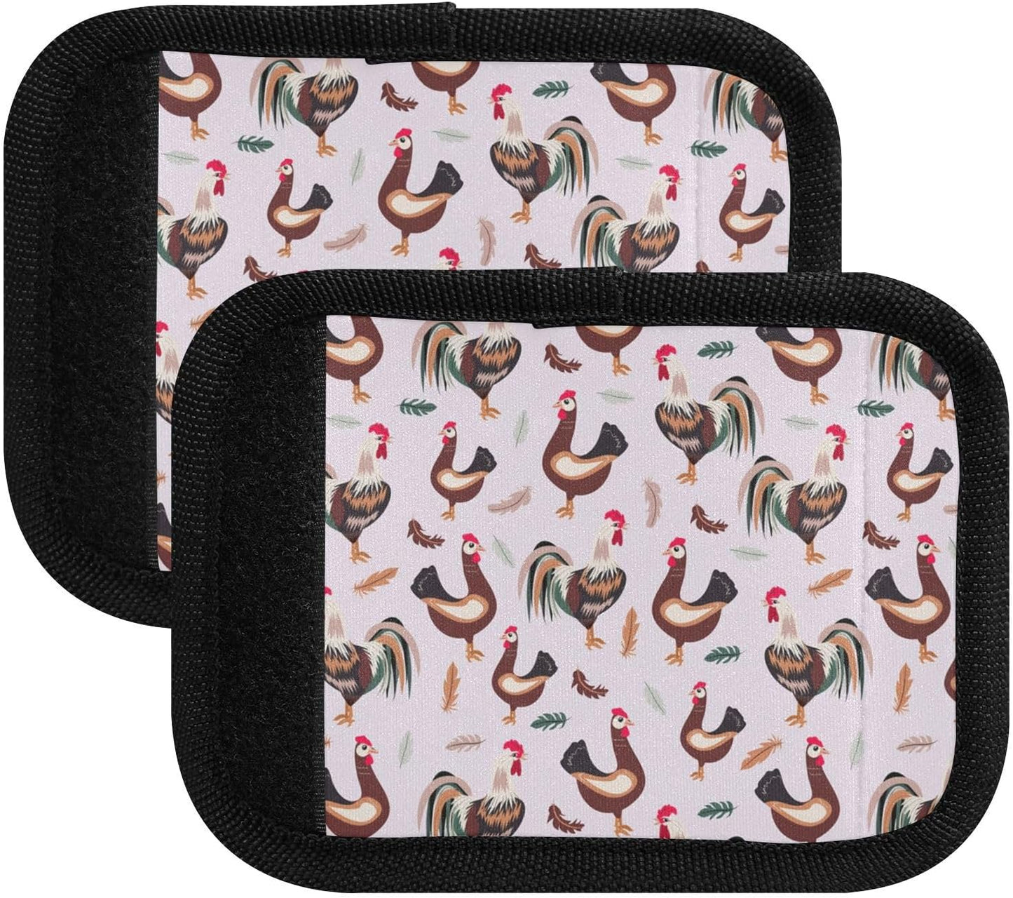 Chickens 2 Pack Luggage Handle Wrap for Suitcase Luggage Identifier Travel Tags Handle Protection Sleeve Cover