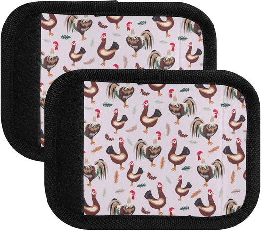 Chickens 2 Pack Luggage Handle Wrap for Suitcase Luggage Identifier Travel Tags Handle Protection Sleeve Cover
