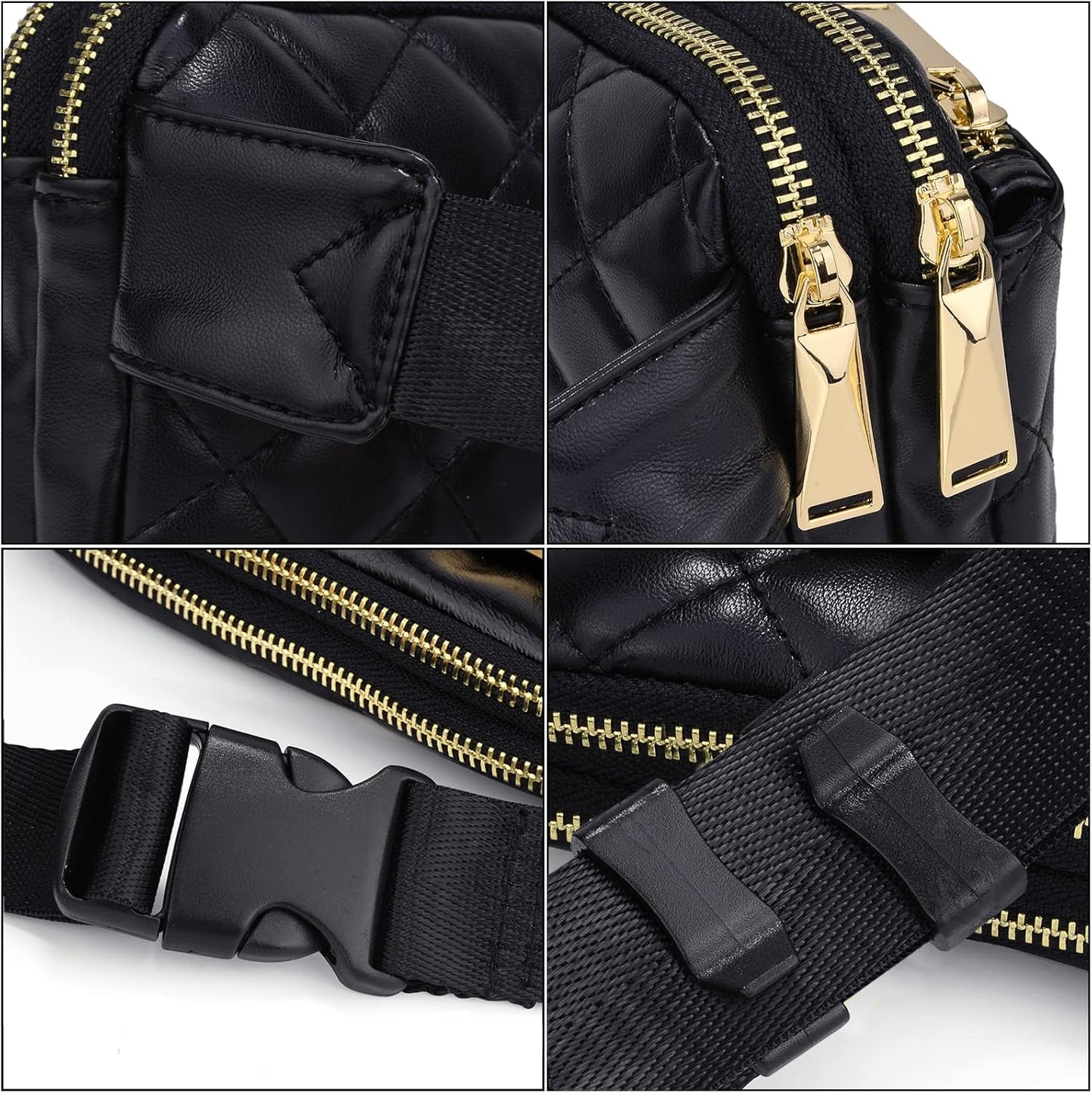 UTO Fanny Pack for Women Crossbody Trendy Fashion Belt Purse Chest Waist Hip Bumbag for Outdoor Shopping Travel Hiking