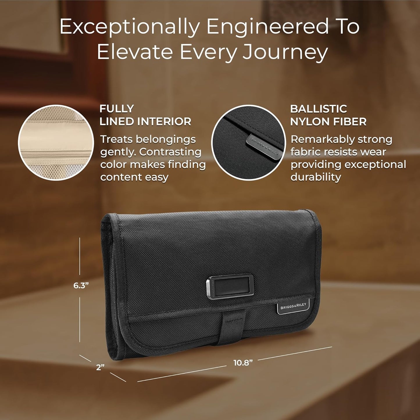 Briggs & Riley Toiletry Kit - Travel Bags for Women & Men, Organizer for Vacation, Dopp Kit for Bathroom Accessories, Makeup, & Skincare