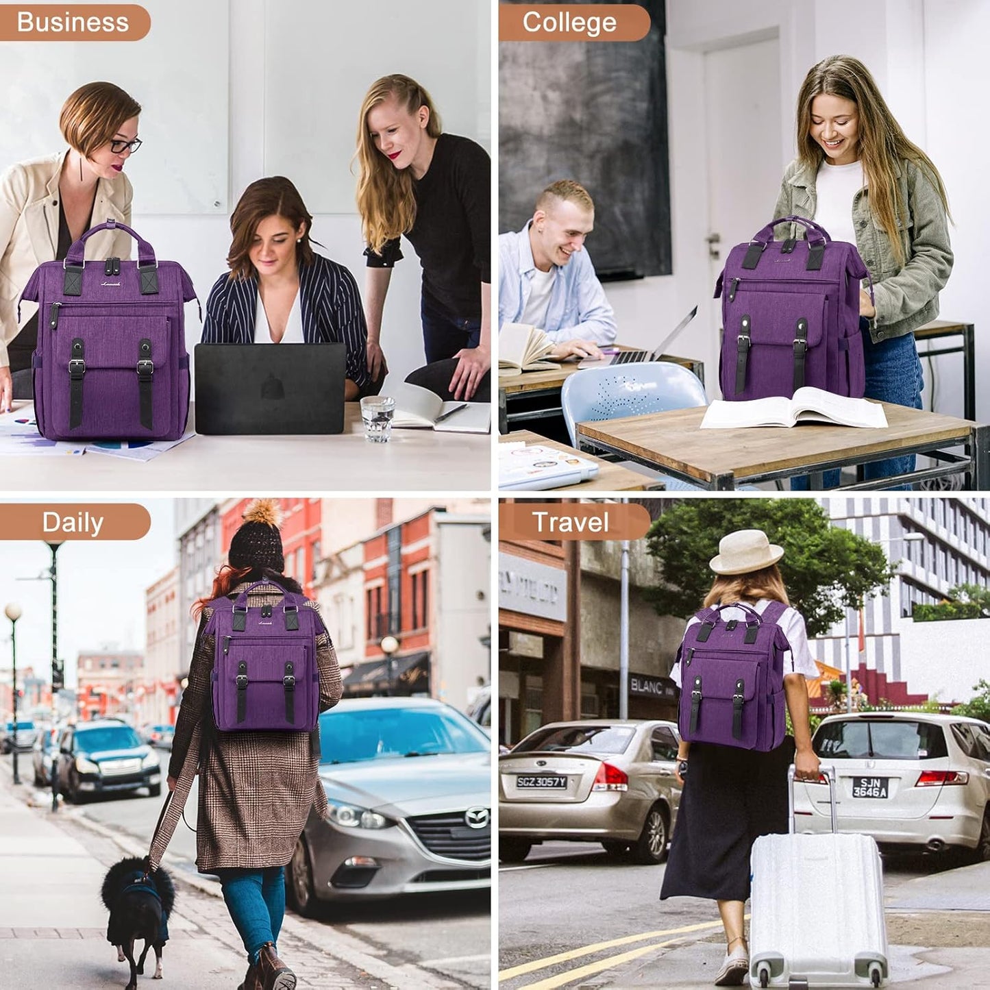 LOVEVOOK Laptop Backpack for Women Work Teacher Bag Travel Backpack, Stylish College Backpack Purse, Business Computer Laptop Bag Nurse Bags, Casual Daypack, 18 Inch