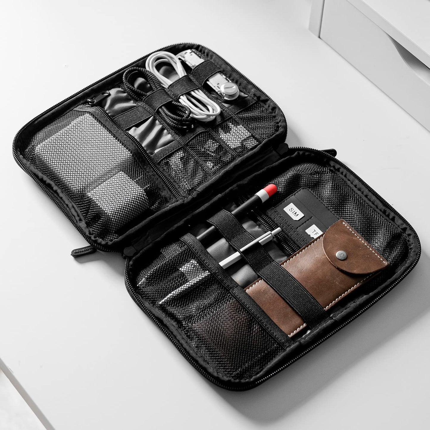 BAGSMART Large Electronic Organizer Travel Case for Tech Accessories, Black