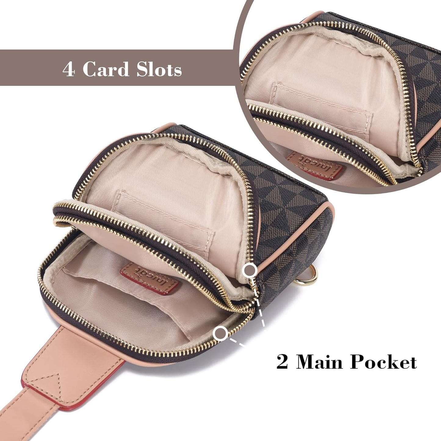 INICAT Travel Small Sling Bag Faux Leather Crossbody Bags Women Cross Body Bag Purses for Woman