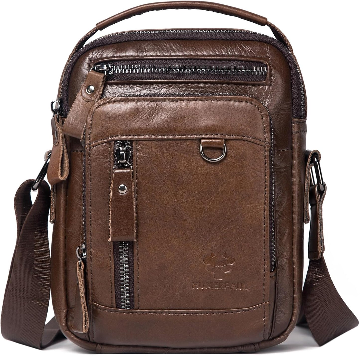 Messenger Bag for Men, Man Bag Genuine Leather Crossbody Shoulder Bag Handbag Satchel Bags for Work Travel