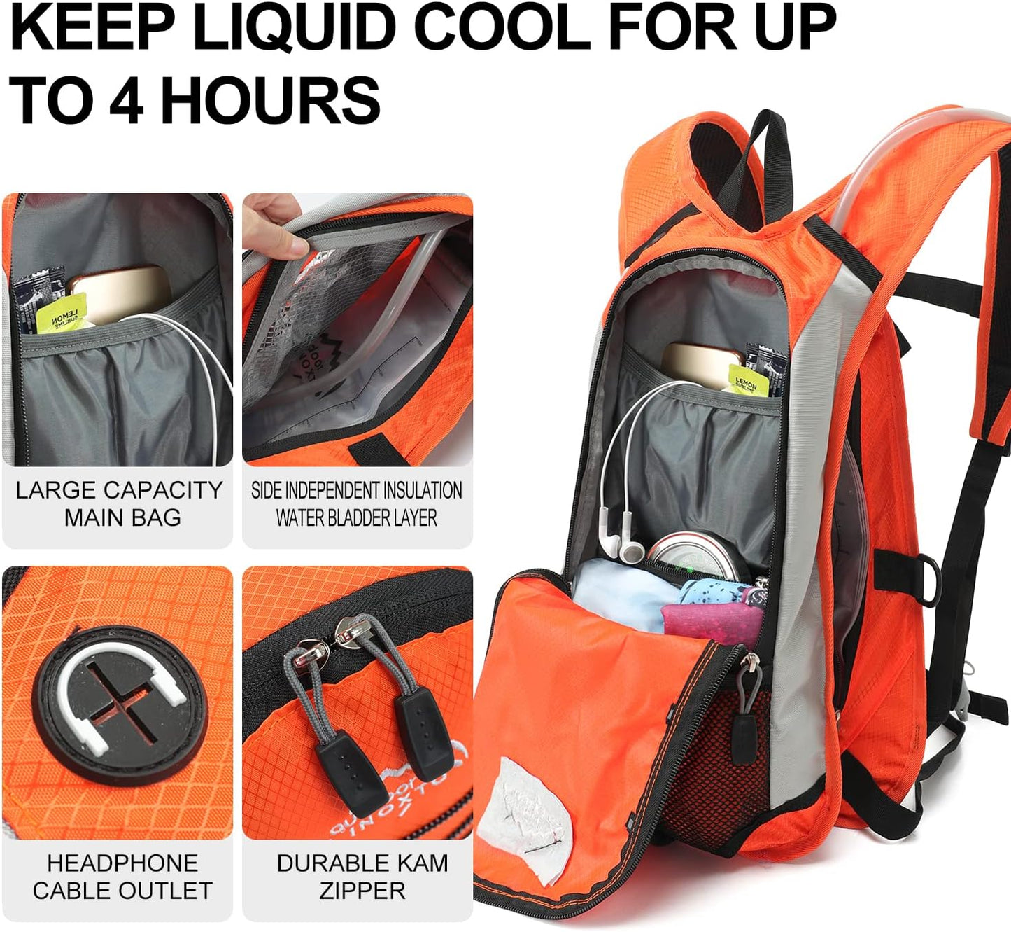 Hydration Pack Backpack, Lightweight Water Backpack with 2L Leakproof Hydration Bladder Daypack for Men Women,Running Hydration Vest for Outdoor Trail
