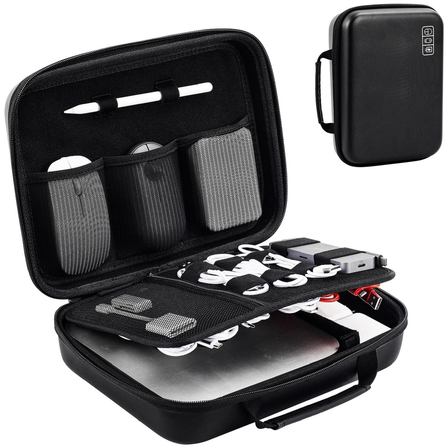 ProCase Hard Travel Electronic Organizer Case for MacBook Power Adapter Chargers Cables Power Bank