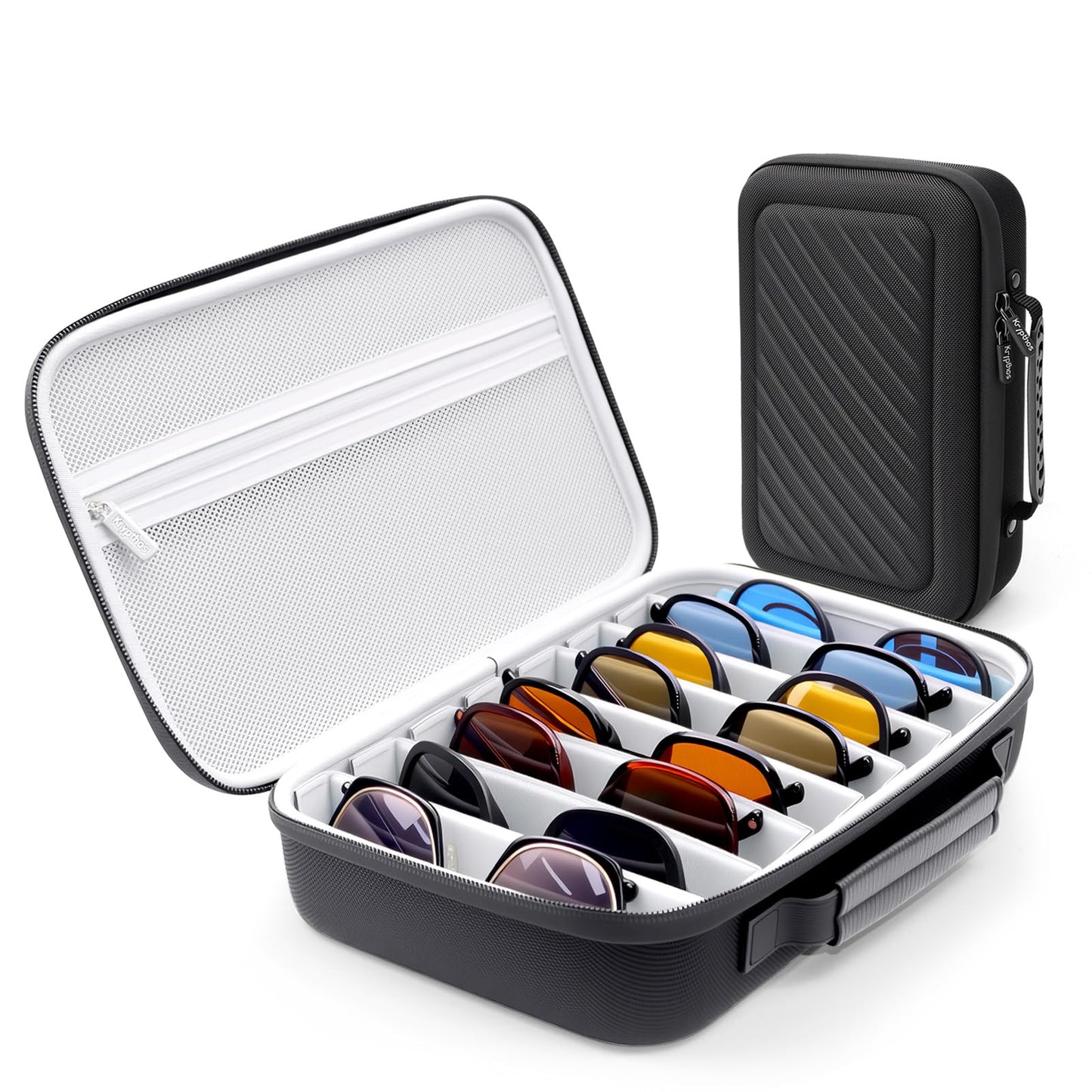 Portable Travel Sunglasses Organizer Case for 8 Pairs glasses for Men Women