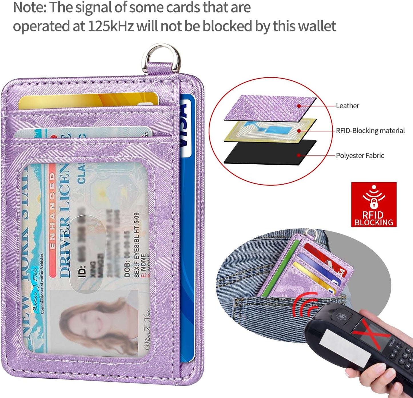 EcoVision Slim Minimalist Front Pocket Wallet, RFID Blocking Credit Card Holder Wallet with Detachable D-Shackle for Men Women
