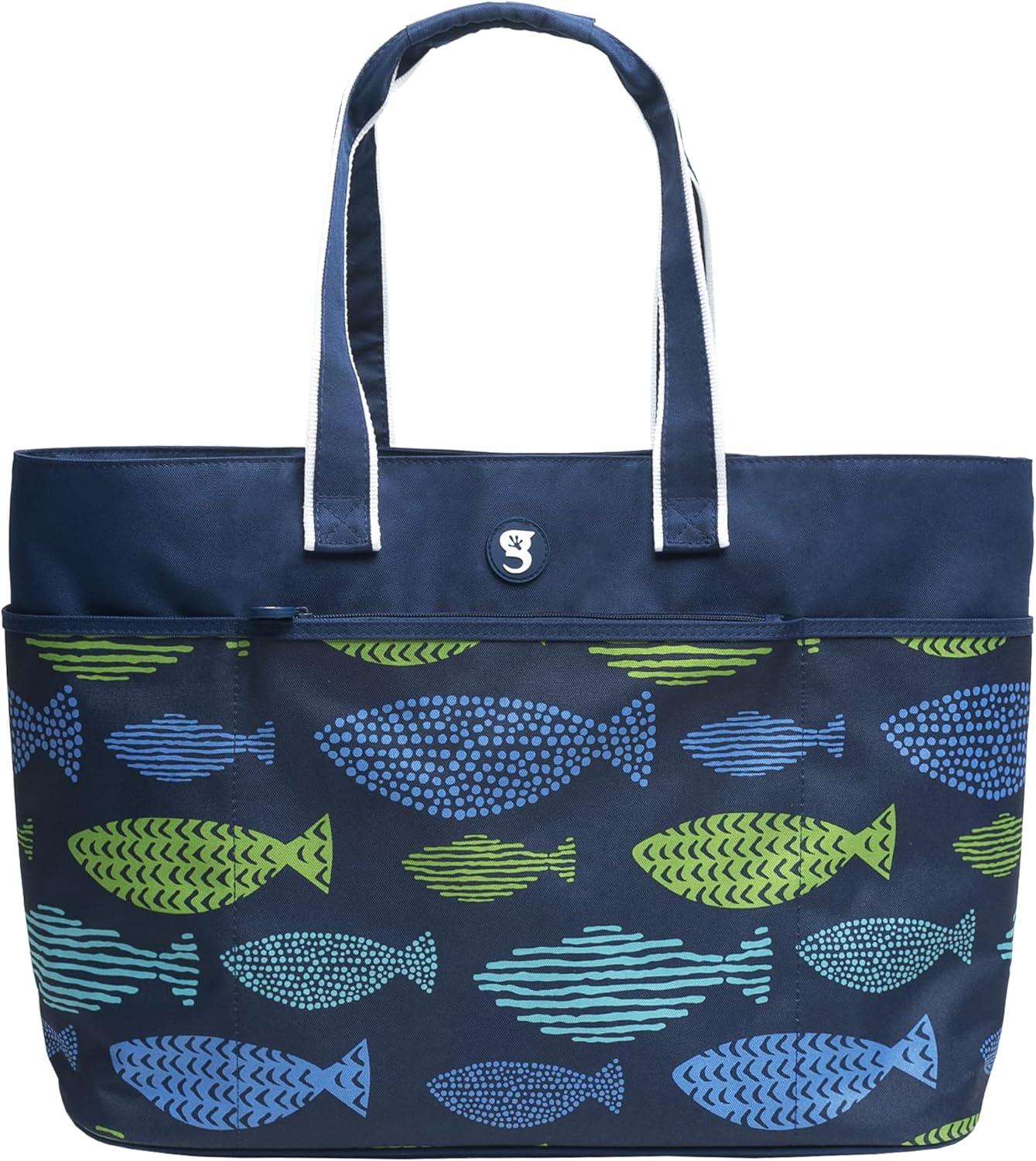 geckobrands Oversized Beach Tote – Large and Stylish Beach Bag with 4 Exterior Pockets and Zippered
