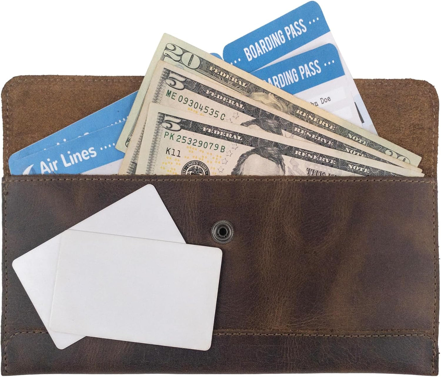 Hide & Drink, Travel Wallet Handmade from Full Grain Leather (Bourbon Brown)