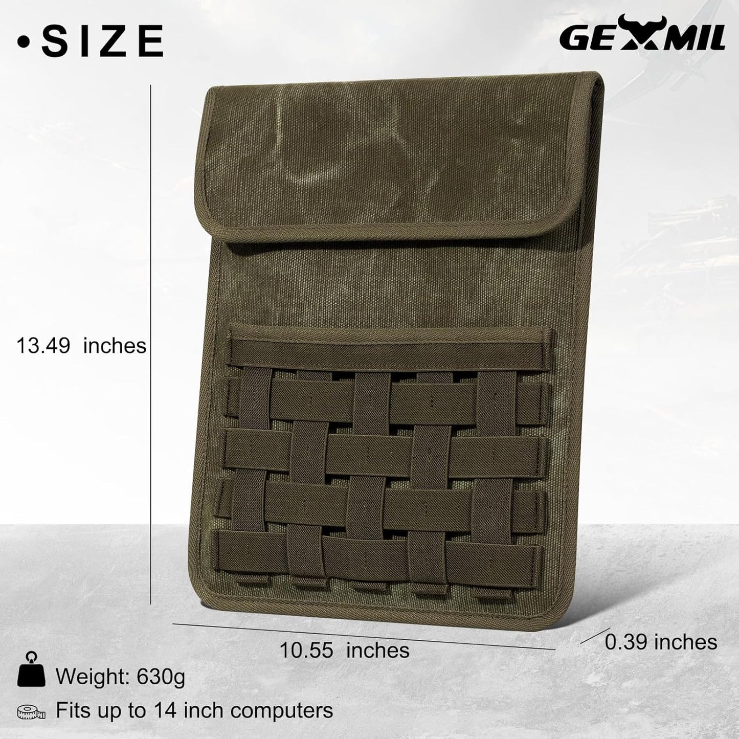 Gexmil Laptop Sleeve 14 Inch Compatible with MacBook Pro M4/M3/M2/M1 Pro/Max,Protective Laptop Travel Case, Slim Portable Carrying Bag with Accessory Pocket, Army Green