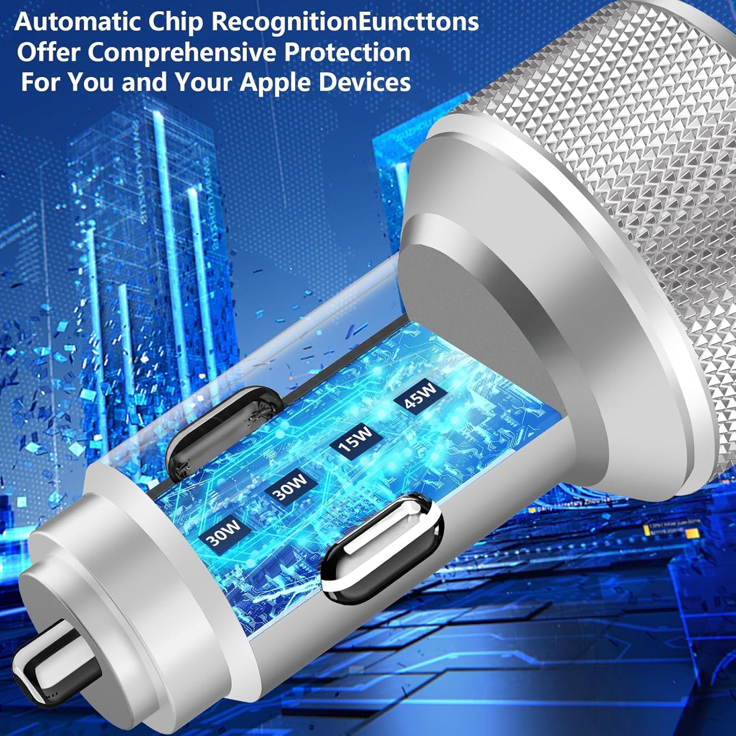 USB C Car Charger, KYOHAYA 2Pack 90W 4-Port Dual USB-C & USB-A Car Power Cigarette Lighter PD/QC3.0 Type C Car Carplay Charger Fast Charging for iPhone 17 17 Pro 16 15 14 13 12 11/Galaxy S25 S24/Pixel
