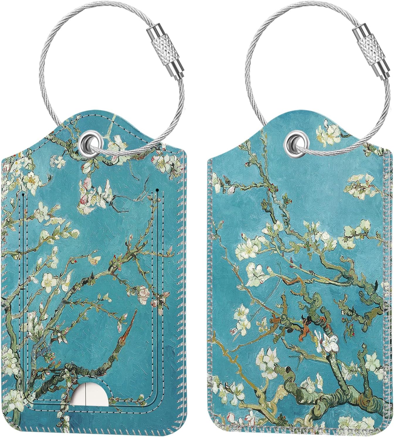 Fintie Luggage Tags, Privacy Cover ID Label with Stainless Steel Loop and Address Card for Travel
