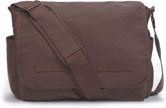 Sweetbriar Classic Vintage Messenger Bag - Original Heavyweight Cotton Canvas Shoulder Bag with Upgraded Features