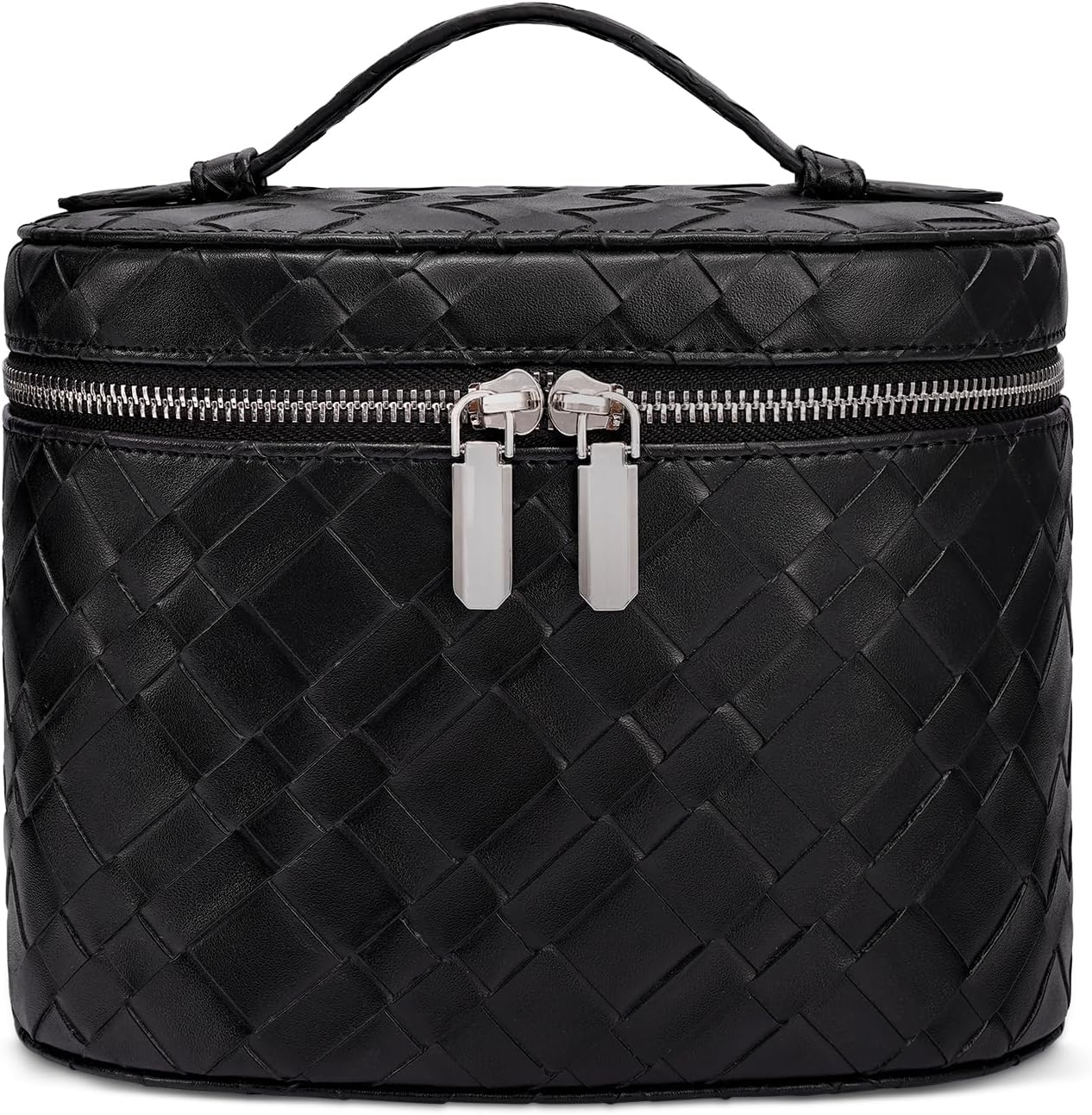 Makeup Bag, Travel Make up Case with Compartments and Handle, Portable Cosmetic Organizer