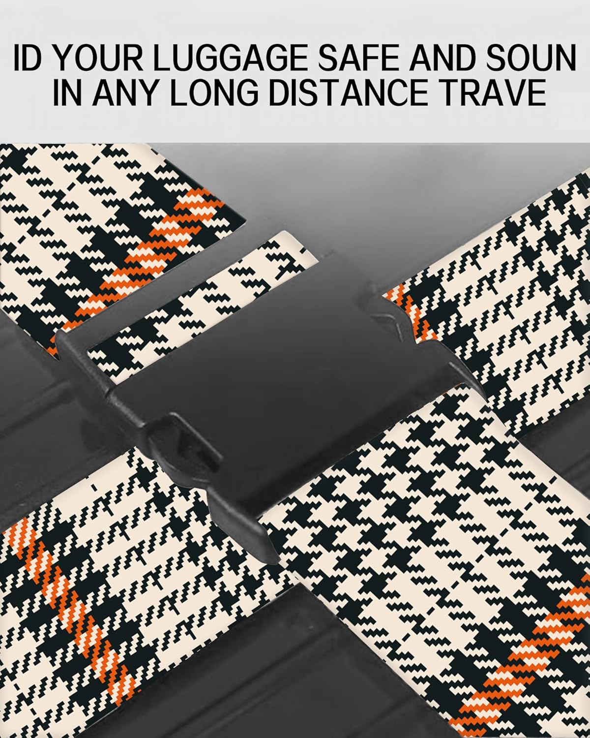 Luggage Straps for Suitcases, Adjustable Travel Belt, Durable Wide Luggage Strap, Cute Suitcase Strap Identifiers with Buckle, Bag Straps for Luggage, Luxury Plaid