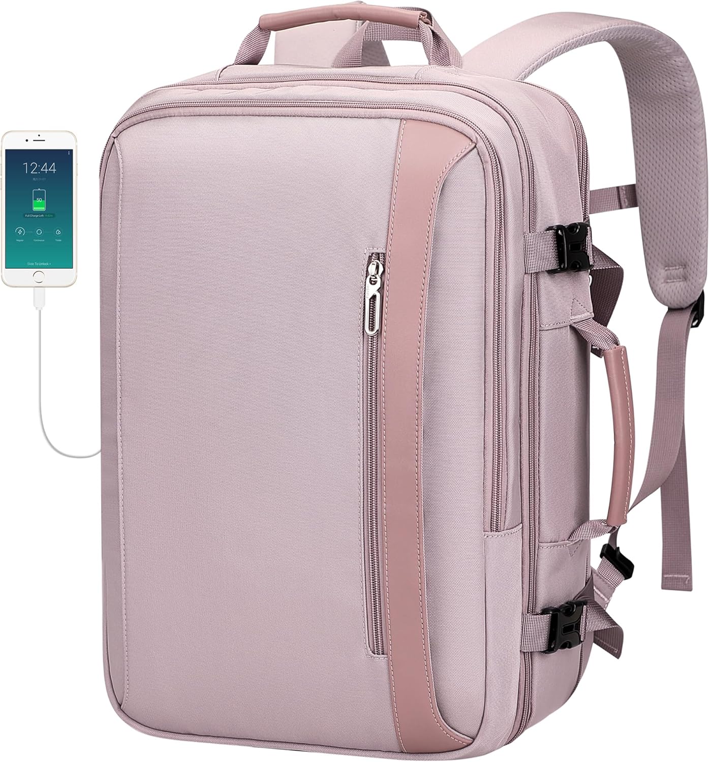 PIJUSHI Travel Backpack for Women Expandable Carry on Luggage Backpack Airline Approved Personal Item Laptop Bag(PE034 Light Purple)