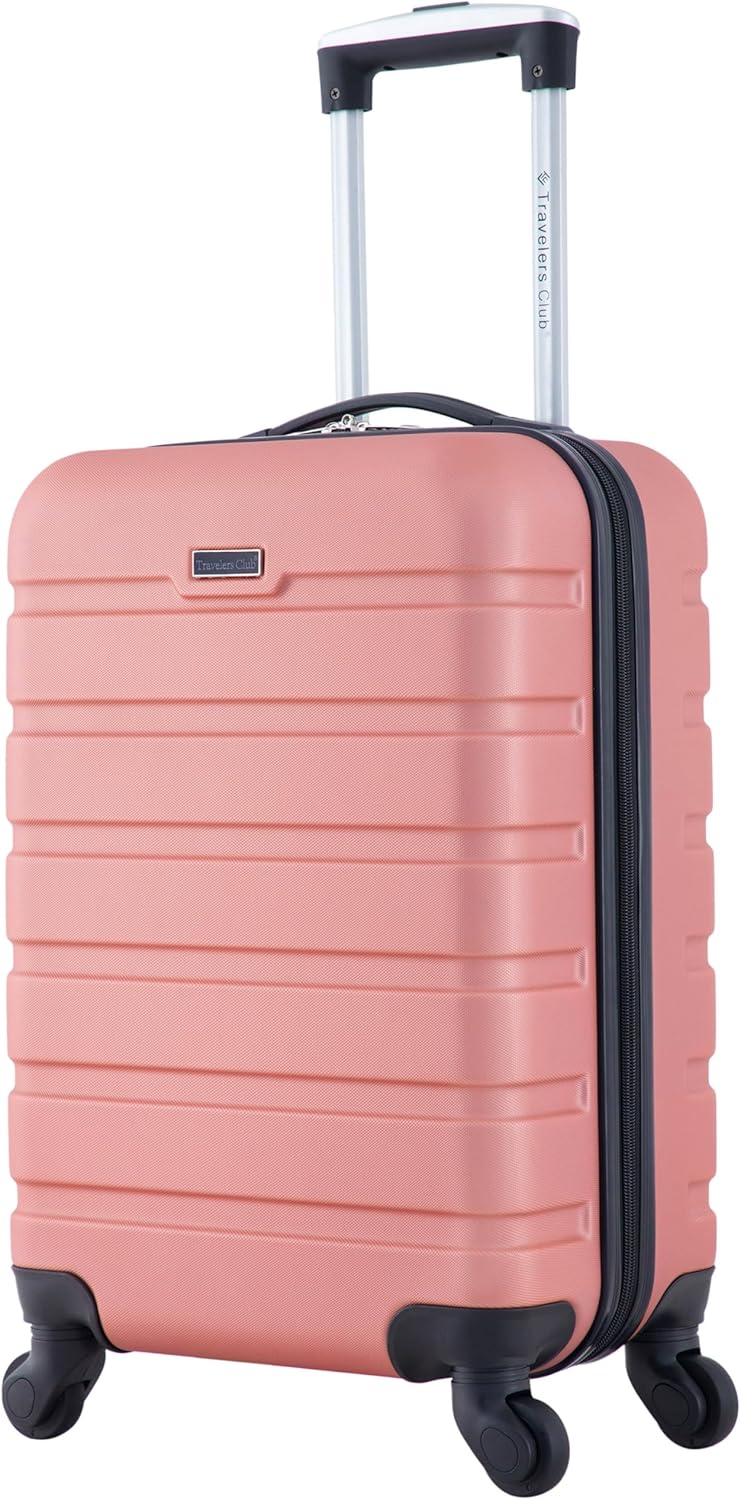 Travelers Club Harper Luggage, Rose Gold, 22-Inch Carry-On