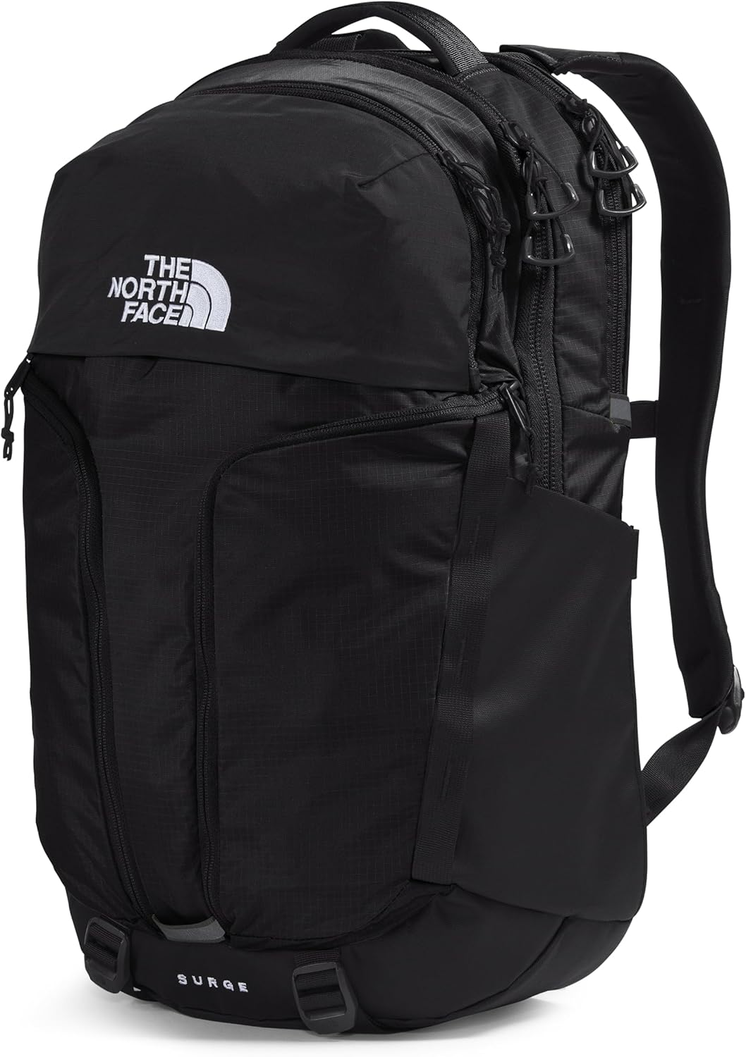The North Face Surge Commuter Laptop Backpack | Daypack with Water Repellent Finish, 16" Laptop Sleeve, Reflective Details, TNF Black/TNF Black-NPF, One Size