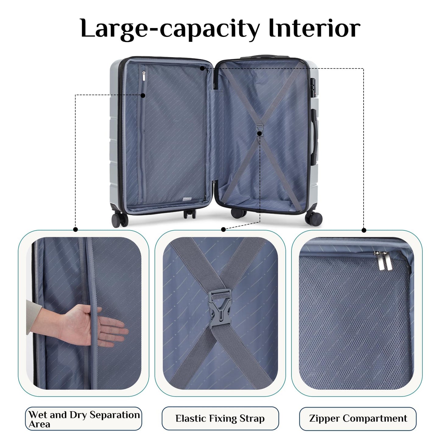 OLIXIS 20 Inch Carry-On Luggage, Hardside Suitcase with Spinner Wheels, Lightweight ABS Hard Shell