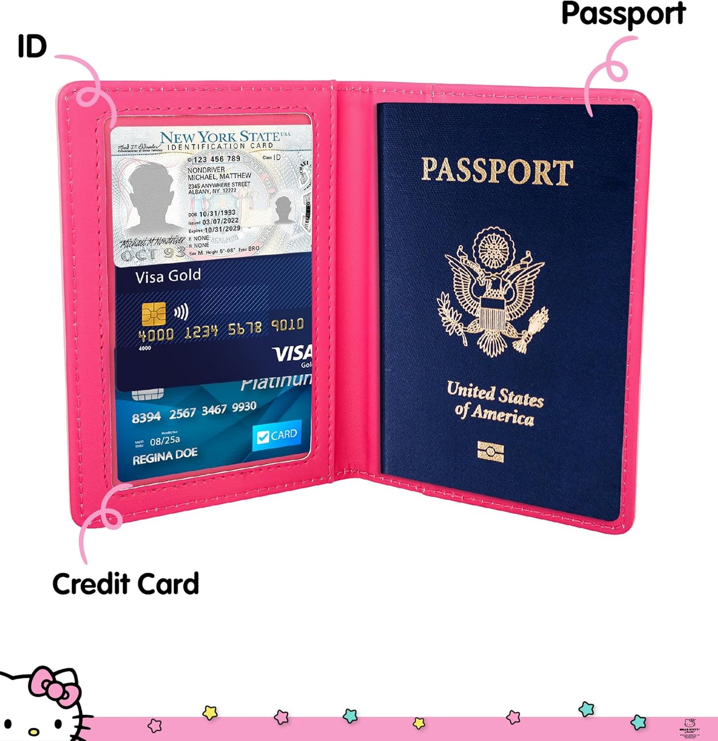 Hello Kitty Passport Holder for Travel Official License, Cute Passport Cover, Sanrio Gifts