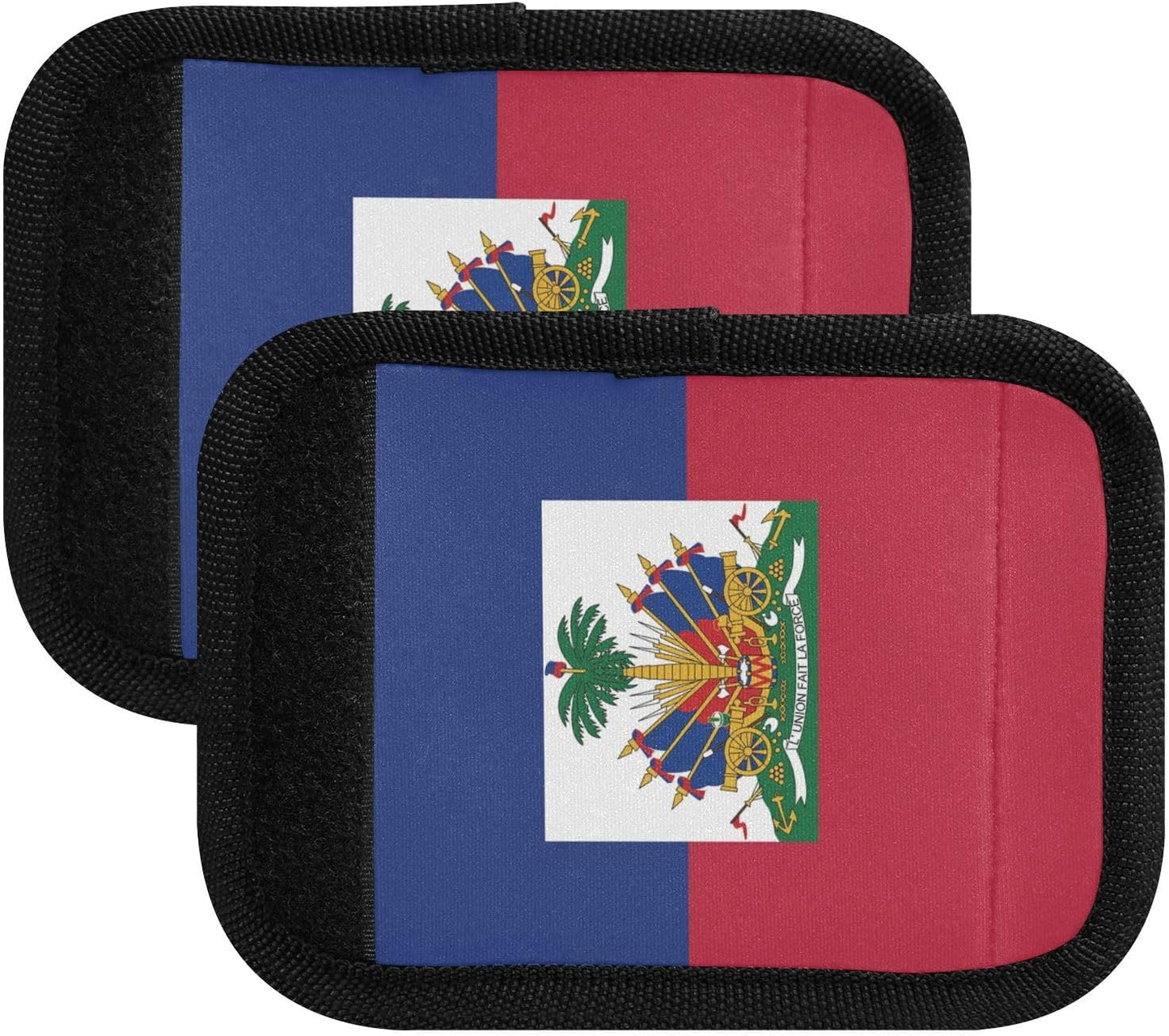 Hayti Flag 2 Pack Luggage Handle Wrap for Suitcase Luggage Identifier Travel Tags Handle Protection Sleeve Cover