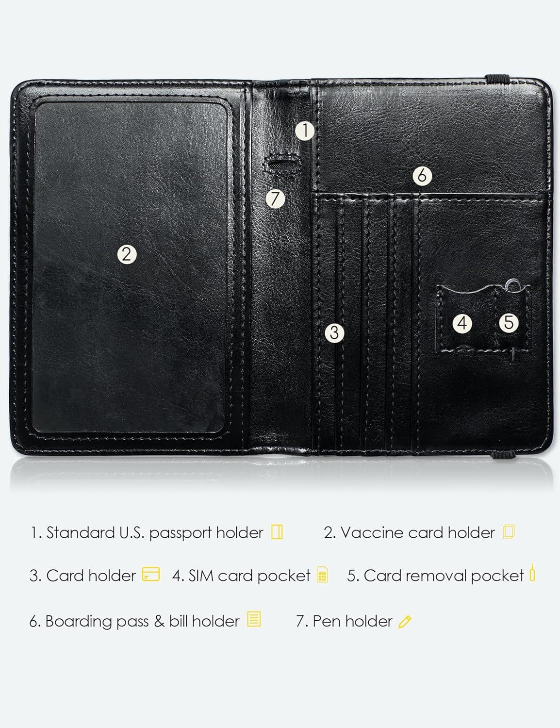Mymazn Passport Holder with Clear Pocket Passport Case Passport Cover Women Passport Case with RFID