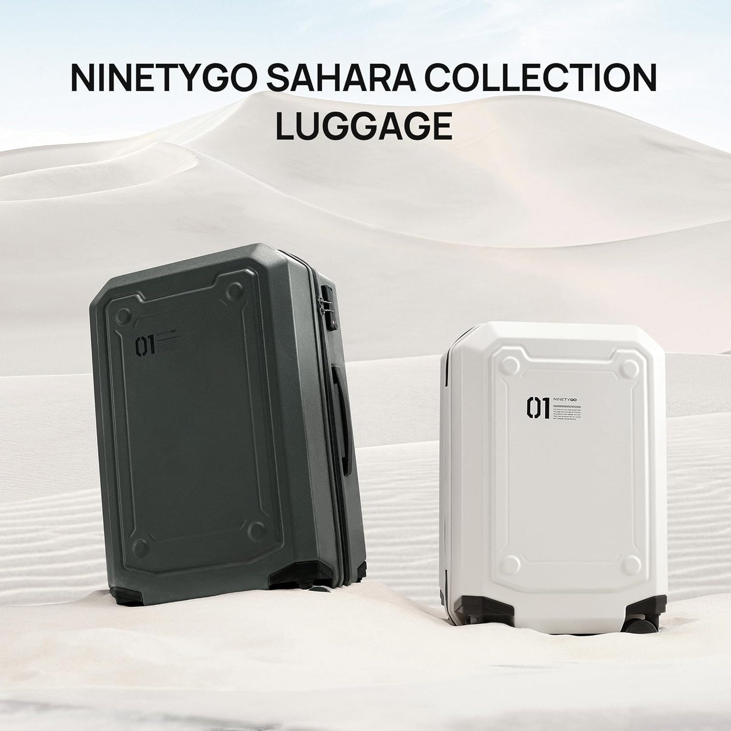 NINETYGO Carry On Luggage 22x14x9 Airline Approved, Carry On Suitcase with Smooth Double Spinner Wheels, Hard Shell PC+ABS Suitcase Carry-On, Lightweight Travel Luggage, TSA Approved (Green, Sahara)