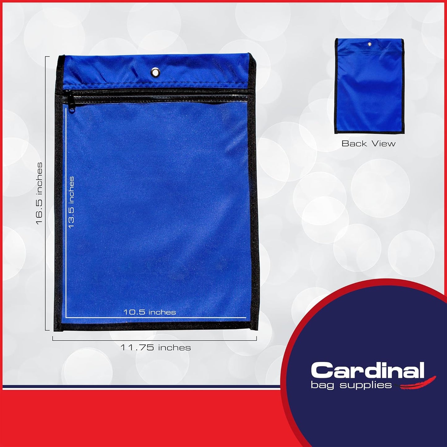 Media Pouch and Nylon Tote Bag for Books, Headphones, and School Accessories, Heavy Duty Travel Storage for Classroom or Library, 16.5 x 11.75 Inch (Royal Blue)