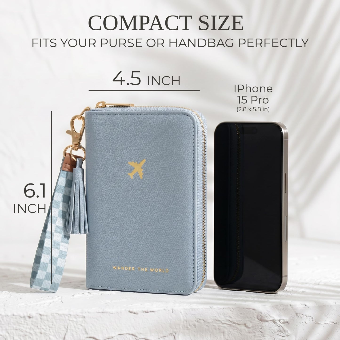 Beautiful Passport Holder And Travel Wallet with Wristlet Strap