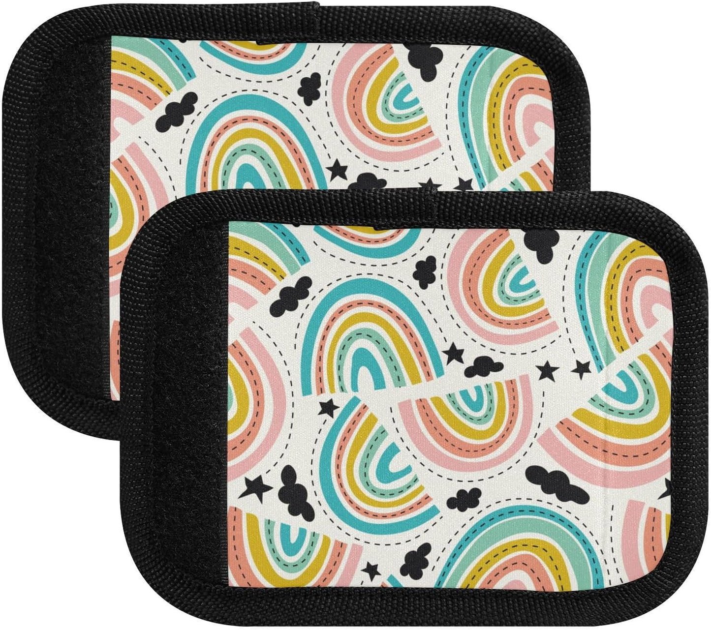 Cute Rainbow 4 Pack Luggage Handle Wraps Covers for Suitcase Identifiers Bag Tags Travel Accessories