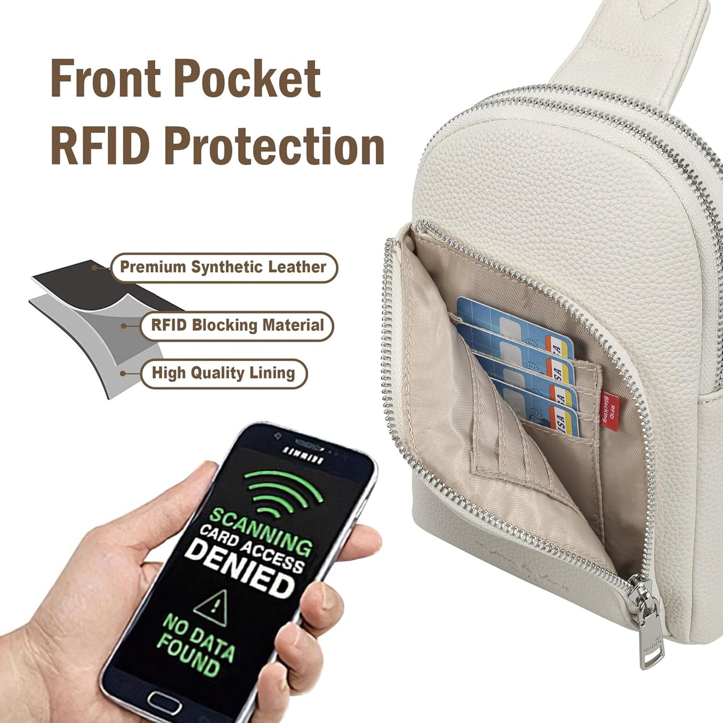 INICAT RFID Blocking Sling Bag Anti Theft Crossbody Bags for Women Travel Fanny Pack Cross Body for Woman Chest Bag