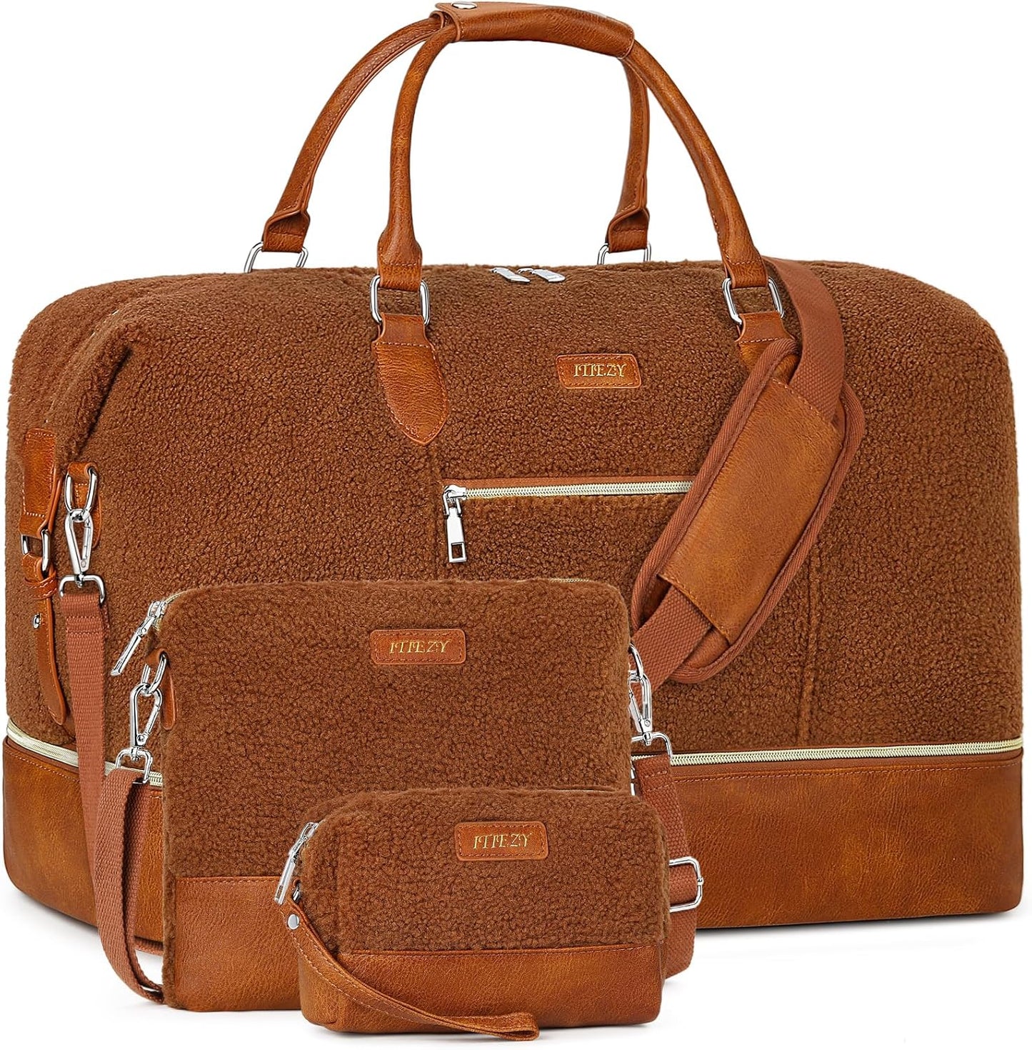 Weekender Bag for Women, Travel Duffel Bag Carry On Overnight Bag with Shoe Compartment Large Nylon Travel Weekend Tote Bag