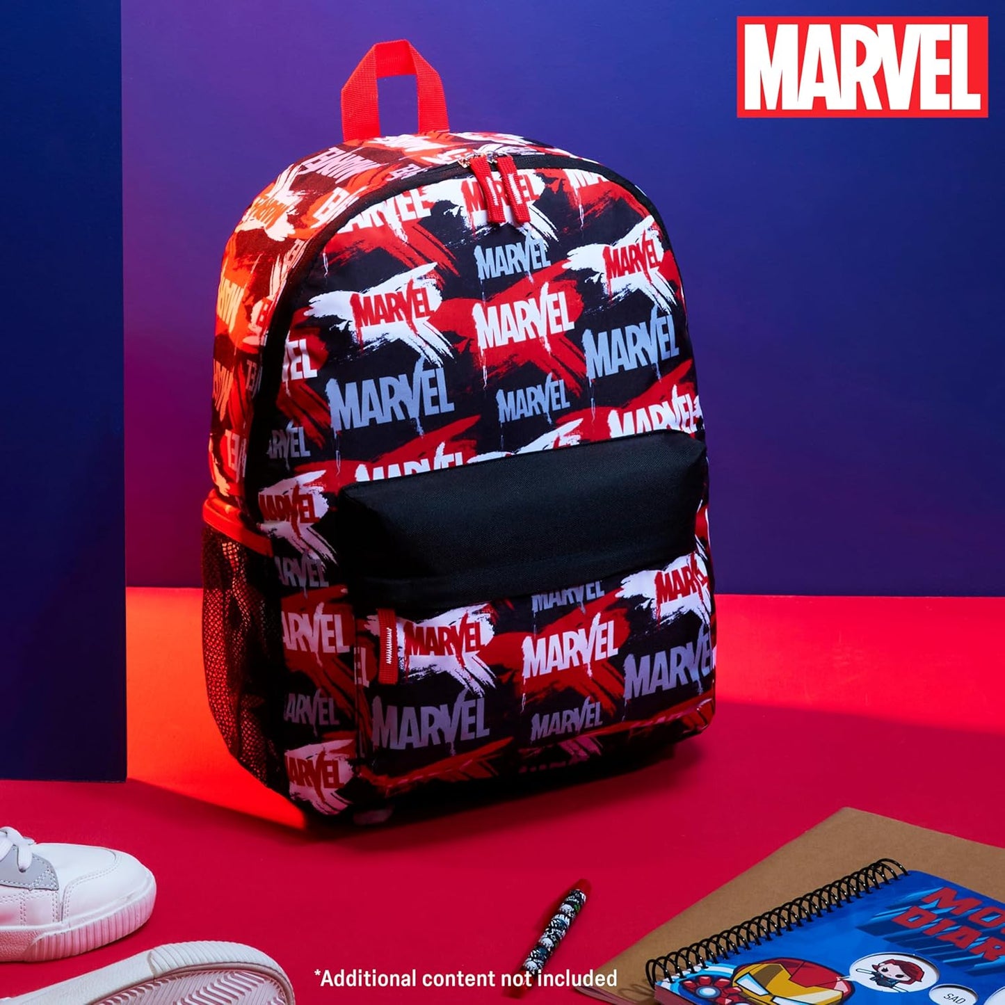 Marvel Avengers Backpack for Kids Teens Bookbag with Double Straps Daypack Backpacks for School Travel Sports Gifts for Boys (Red/Black)